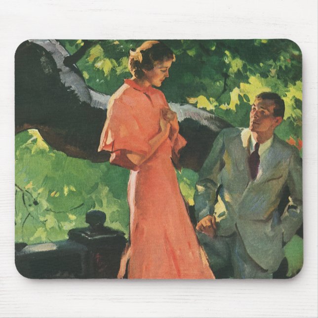 Vintage Proposal; Will You Marry Me? Mouse Mat (Front)