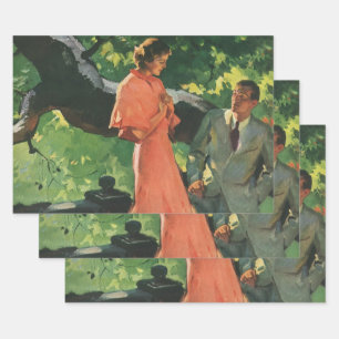 Vintage Proposal; Will You Marry Me? Wrapping Paper Sheet