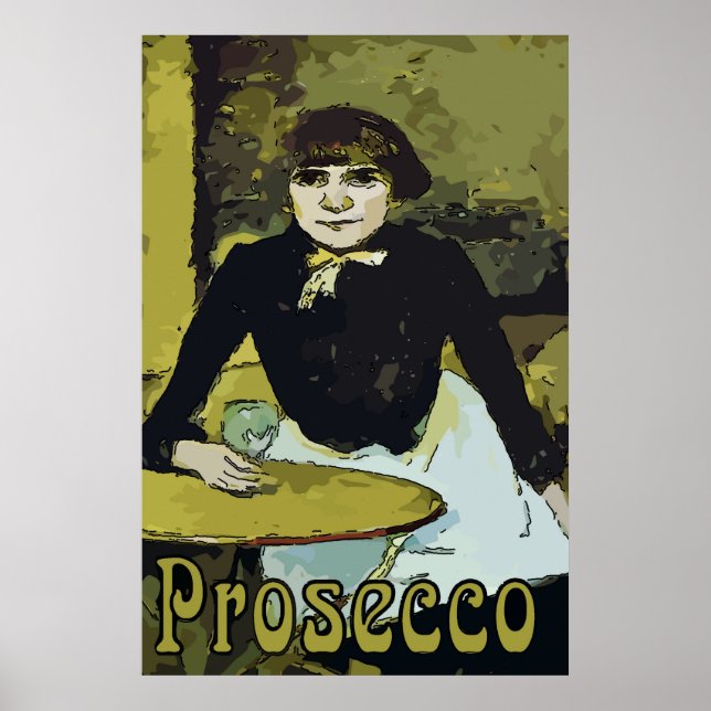 Vintage Prosecco Woman, Poster (Front)