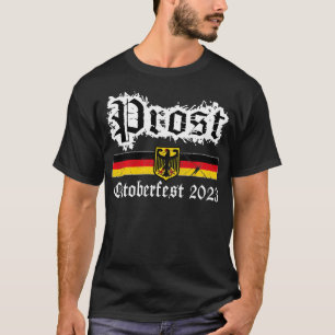 Vintage Prost Oktoberfest 2023 Beer German Flag Ea T-Shirt