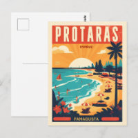 vintage Protaras cyprus holiday on beach gift