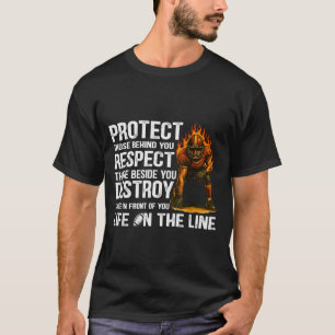 Vintage Protect Respect Destroy Offensive Lineman  T-Shirt