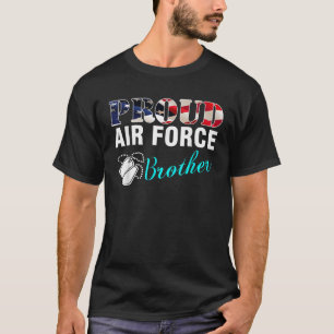 Vintage Proud Air Force Brother With American Flag T-Shirt