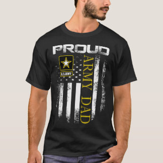 Vintage Proud Army Dad With American Flag Gift T-Shirt
