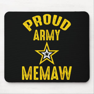 Vintage Proud Army MEMAW Veterans Family Reunion Mouse Mat