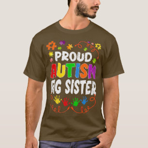 Vintage Proud Autism Big Sister Puzzle Autism Awar T-Shirt