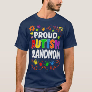 Vintage Proud Autism Grandmom Puzzle Autism Awaren T-Shirt