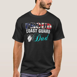 Vintage Proud Coast Guard Dad With American Flag G T-Shirt