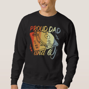 Vintage Proud Dad And Dj Father's Day Disc Jockey  Sweatshirt