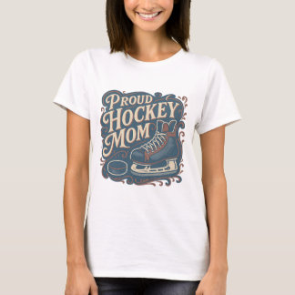 Vintage Proud Hockey Mom Ice Skate Design T-Shirt