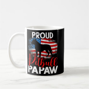 Vintage Proud Pitbull Dog Papaw American Flag Gran Coffee Mug