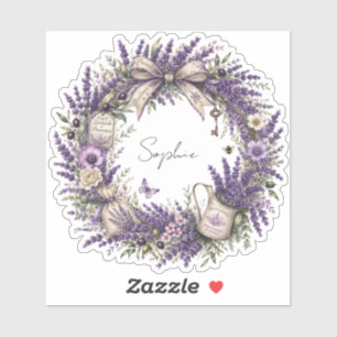 vintage provence lavender wreath personalised