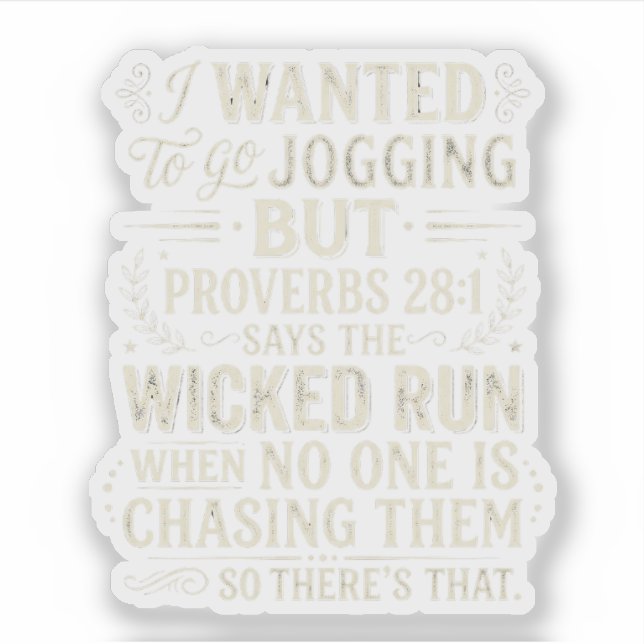 Vintage Proverbs 28:1 Jogging Humour Quote (Front)