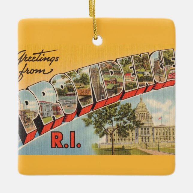 Vintage Providence RI Ornament (Front)