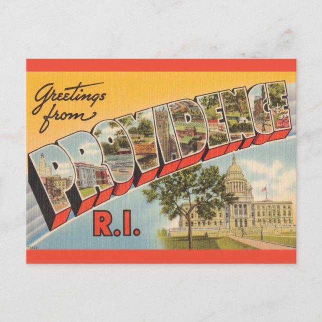 Vintage Providence RI  Postcard (Front)