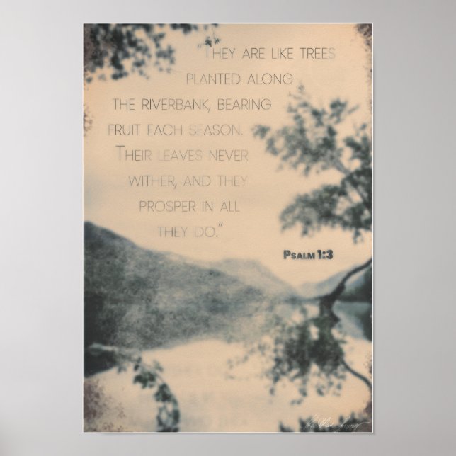 Vintage Psalm 1:3 Poster (Front)