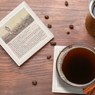 Vintage Psalm 23 Biblical Scripture  Stone Coaster