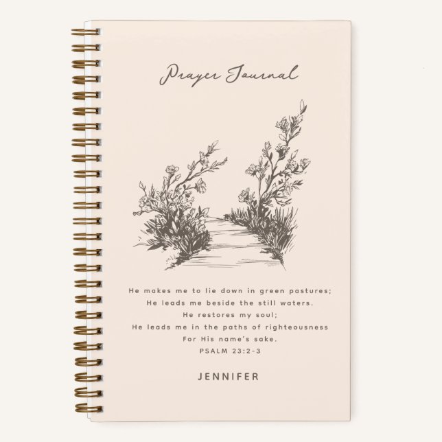 Vintage Psalm 23 Personalised Prayer Journal (Front)