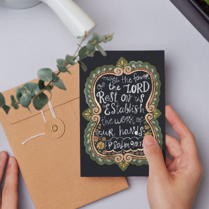 Vintage Psalm 90:17 Congratulations for Staff Holiday Card