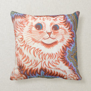 Vintage Psychedelic Cat By Louis Wain Cushion