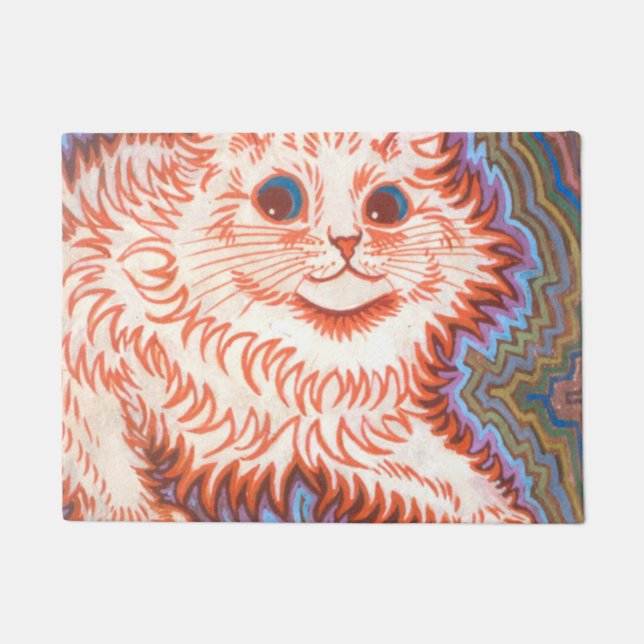 Vintage Psychedelic Cat By Louis Wain Doormat (Front)
