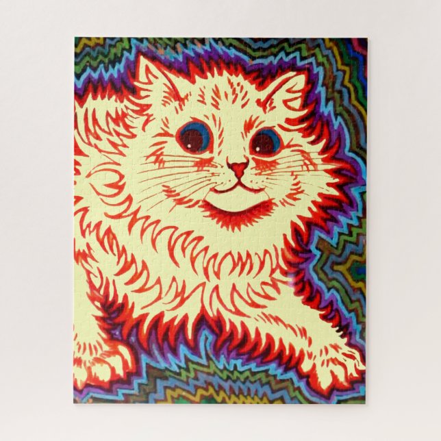 Vintage Psychedelic Cat by Louis Wain Jigsaw Puzzle (Vertical)