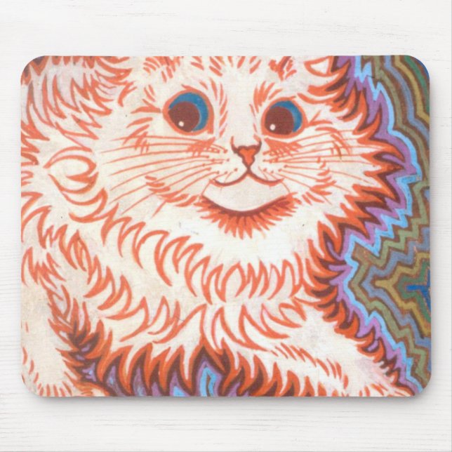 Vintage Psychedelic Cat By Louis Wain Mouse Mat (Front)