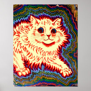 Vintage Psychedelic Cat by Louis Wain Poster