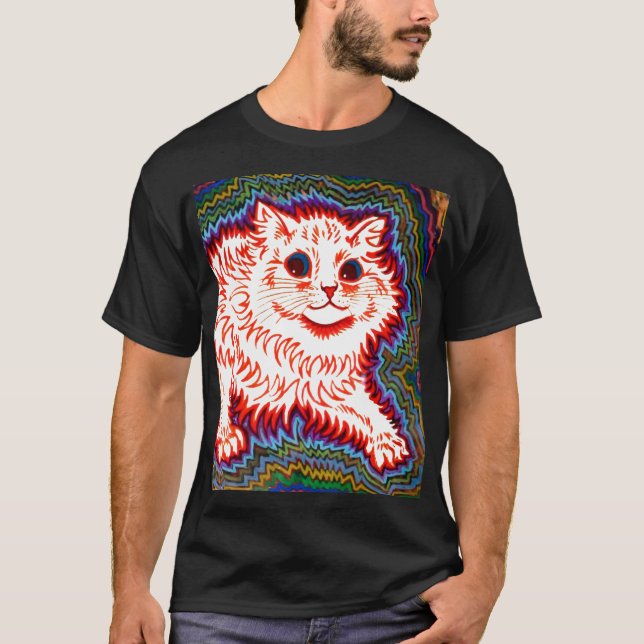 Vintage Psychedelic Cat by Louis Wain T-Shirt (Front)