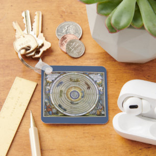 Vintage Ptolemaic Planisphere by Andreas Cellarius Key Ring