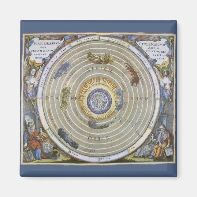 Vintage Ptolemaic Planisphere by Andreas Cellarius Magnet (Front)