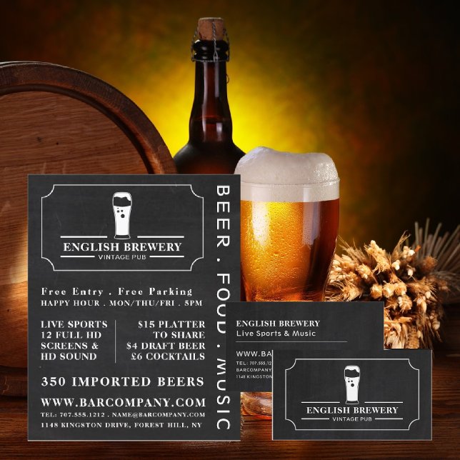Vintage Pub Chalkboard, Pub/Brewery Business Card (Creator Uploaded)