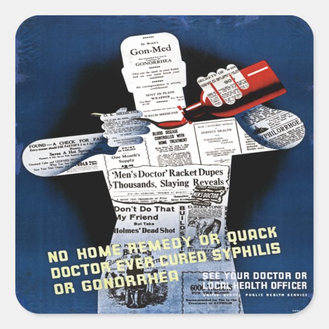 Vintage Public Health Poster Sticker (Front)