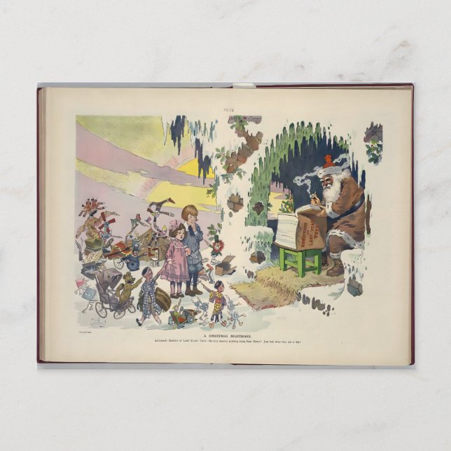 Vintage Puck Magazine Christmas: A Christmas Night Postcard (Front)