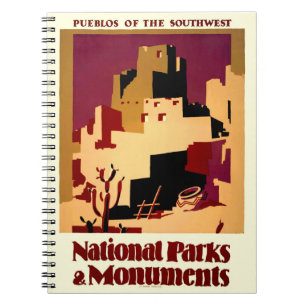 Vintage Pueblos of the Southwest WPA Poster Art Notebook