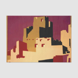 Vintage Pueblos of the Southwest WPA Poster Art Tissue Paper