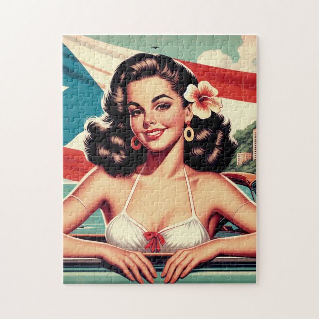 Vintage Puerto Rican Girl Jigsaw Puzzle (Vertical)