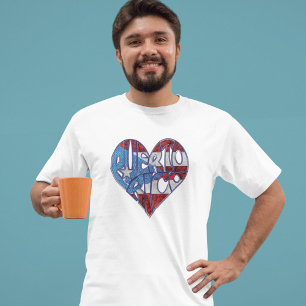 Vintage Puerto Rico Flag Boricua Heart   T-Shirt