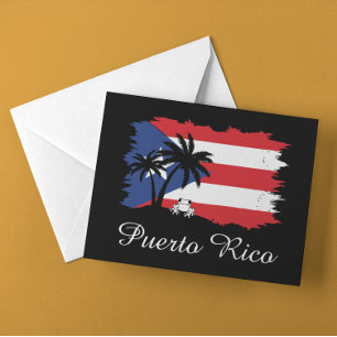 Vintage Puerto Rico Flag Coqui Boricua Postcard