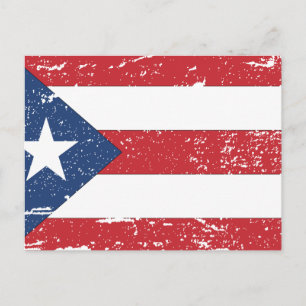 Vintage Puerto Rico Flag Postcard