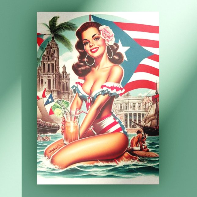 Vintage Puerto Rico Pin-Up Postcard (Creator Uploaded)