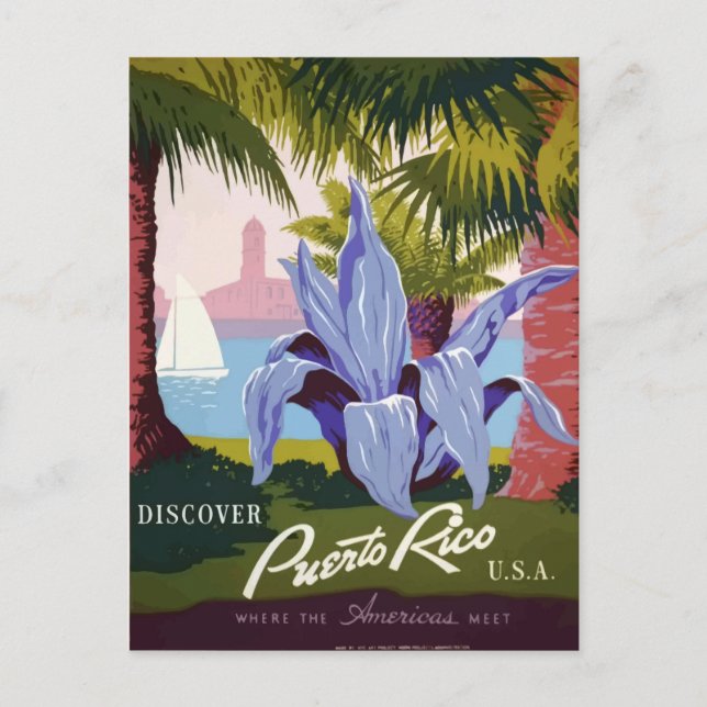 Vintage Puerto Rico Travel Postcard (Front)