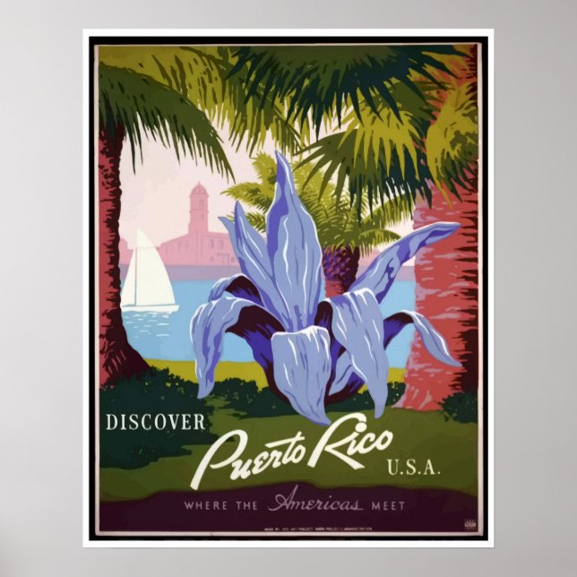 Vintage Puerto Rico Travel Poster (Front)