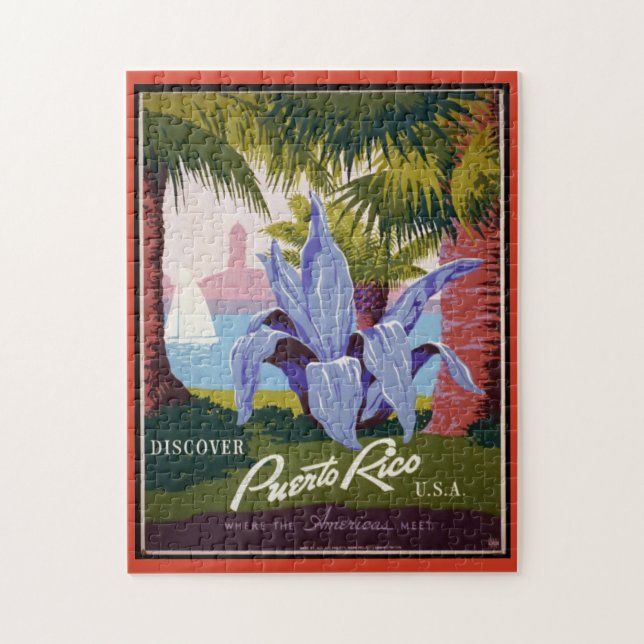 Vintage Puerto Rico Travel Poster Jigsaw Puzzle (Vertical)