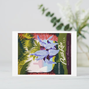 Vintage Puerto Rico Travel Tropical Customise Thank You Card