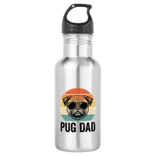 Vintage Pug Dad Engraving Dog Lover Design_1 532 Ml Water Bottle