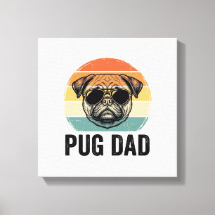 Vintage Pug Dad Engraving Dog Lover Design_1 Canvas Print