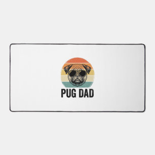 Vintage Pug Dad Engraving Dog Lover Design_1 Desk Mat