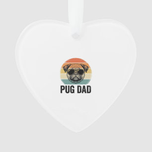 Vintage Pug Dad Engraving Dog Lover Design_1 Ornament