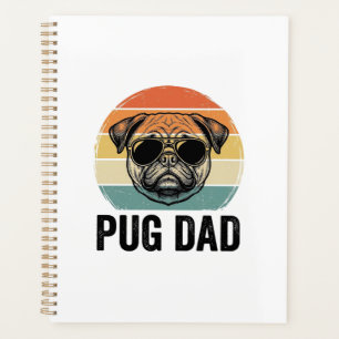 Vintage Pug Dad Engraving Dog Lover Design_1 Planner